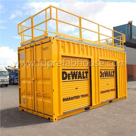 Sản xuất quán cà phê container đôi màu vàng 20ft